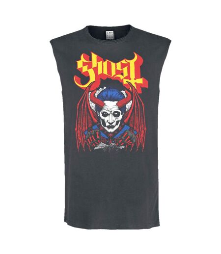 Unisex Adult Demoniac Ghost Sleeveless Tank Top Charcoal Amplified