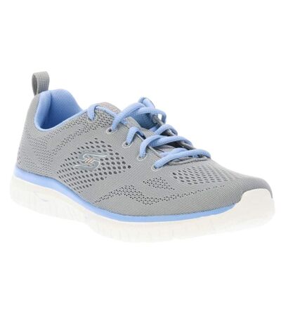 Womens/ladies virtue kind favor contrast trainers grey/blue Skechers