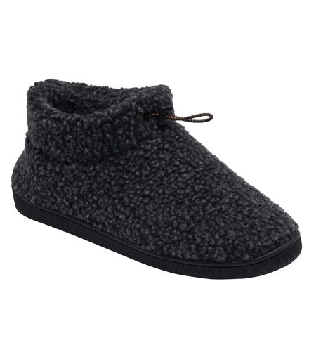 Dunlop - Chaussons bottines homme polaire teddy chauds anthracite