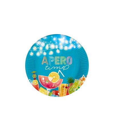 Lot de 10 Assiettes en Carton Apéro 23cm Bleu