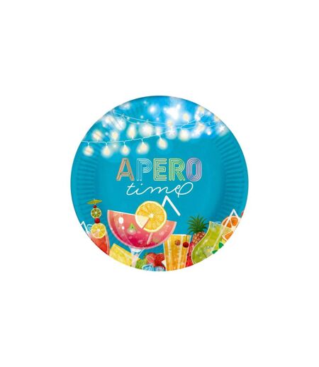 Lot de 10 Assiettes en Carton Apéro 23cm Bleu