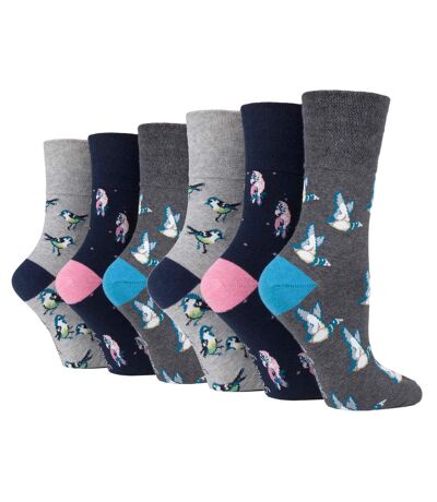 6 paires de chaussettes à motifs non élastiques pour dames