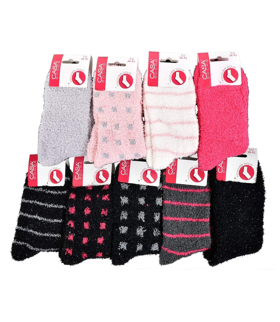 Chaussettes pour Femme Casa Socks Toucher Doux Pack de 9 CASA SOCKS Pois Lurex-2