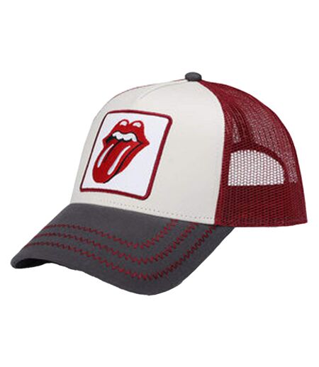 Casquette Trucker Beige Gris Rouge Foncé Amplified