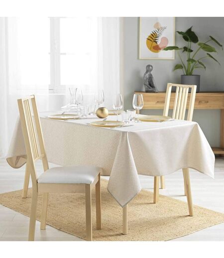 Nappe Jacquard Imprimé Azuline 140x250cm Naturel