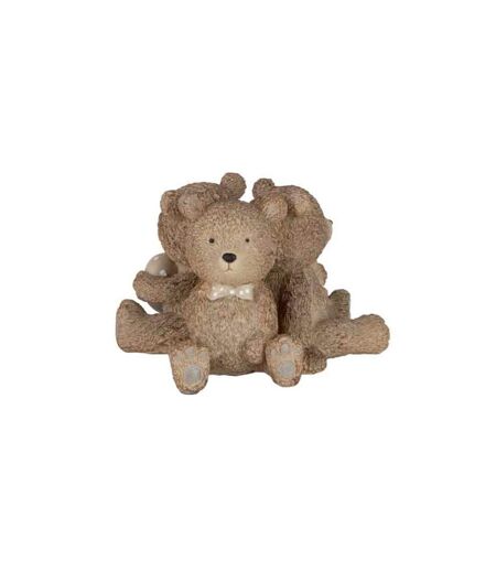 Paris Prix - Statuette Déco Enfant 3 Ours 17cm Marron