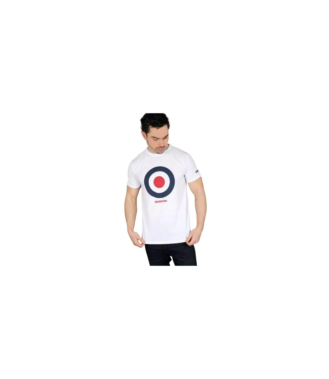 T-shirt Motif/style Cible Homme Blanc Lambretta-1
