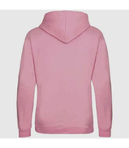 Womens/ladies varsity hoodie baby pink/arctic white Awdis