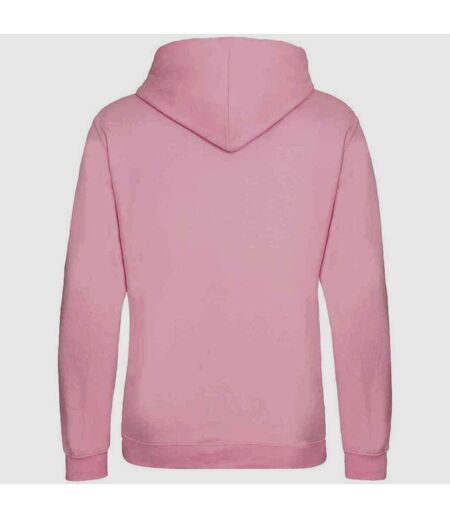 Womens/ladies varsity hoodie baby pink/arctic white Awdis