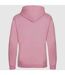 Womens/ladies varsity hoodie baby pink/arctic white Awdis