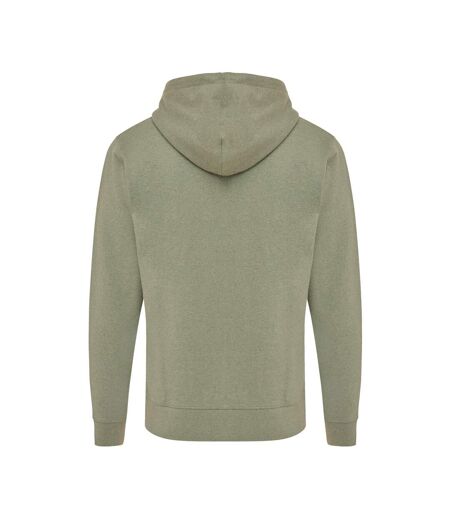 Unisex adult abisko recycled cotton full zip hoodie heather green Iqoniq