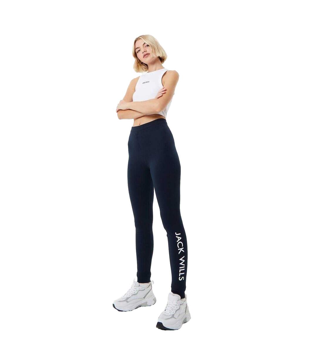 Womens/ladies Premium Cotton Slim Casual Joggers Navy Jack Wills-4