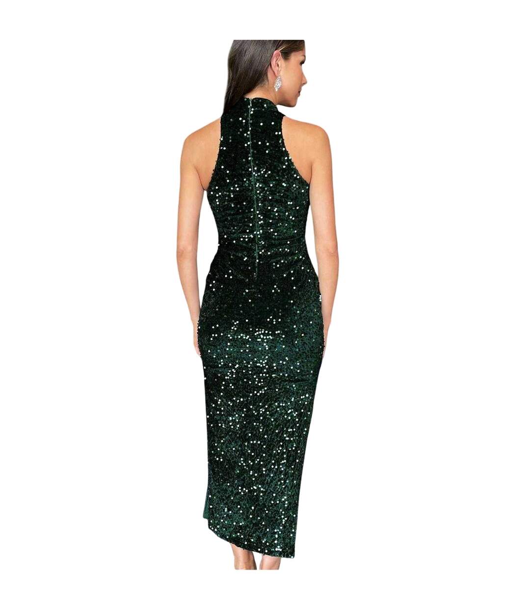 Robe Mi-longue Officiel Motif/style Paillette Femme Vert AX Paris-3