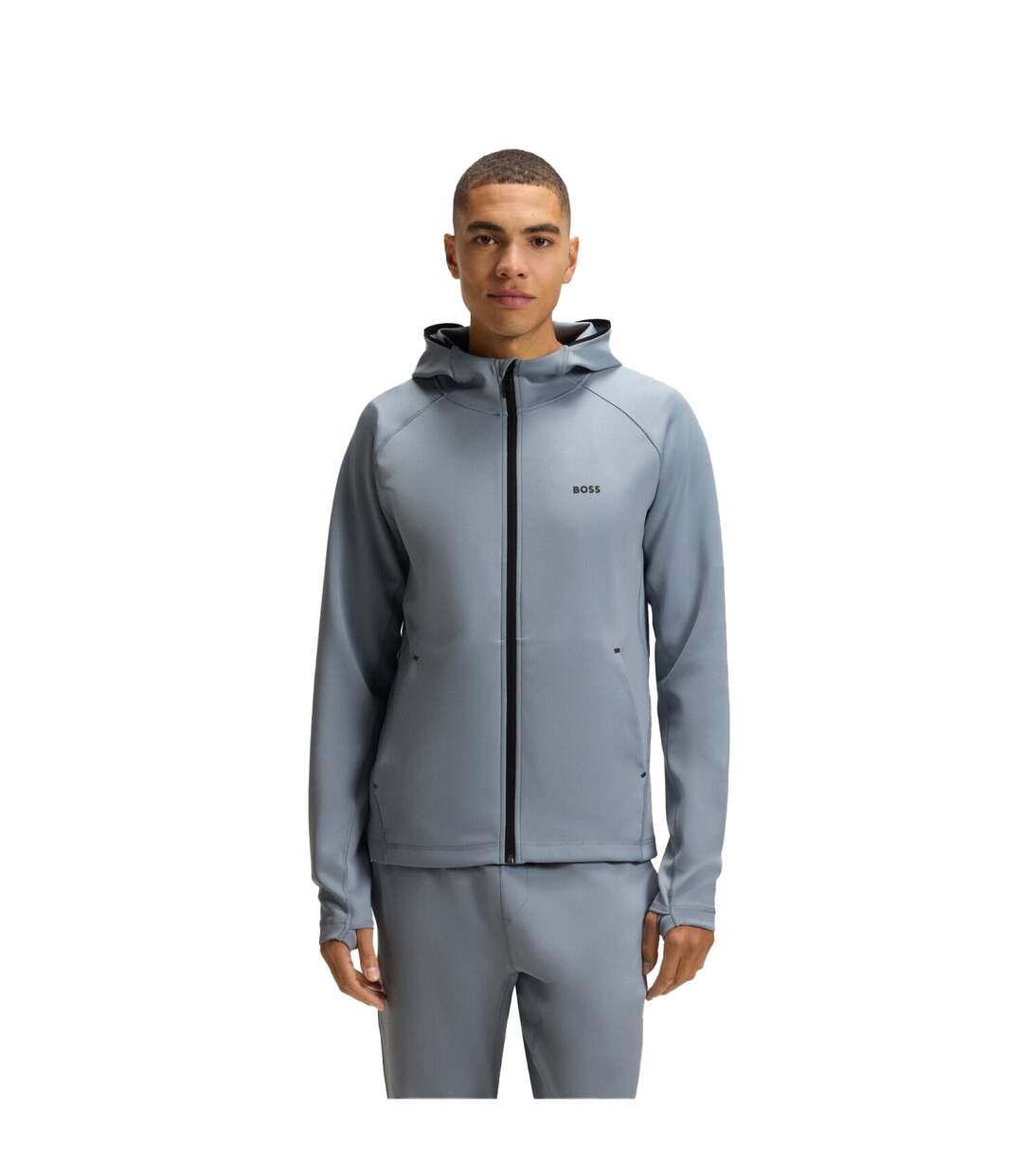 Veste À Capuche Entraînement Active Homme Gris Foncé Boss-1