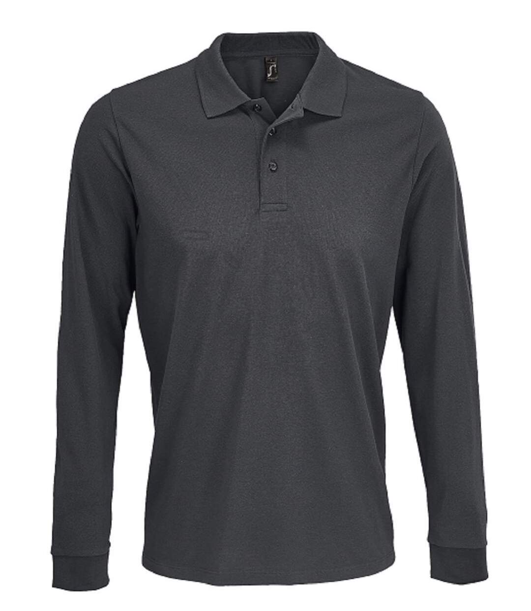 Polo manches longues - Homme - 03983 - gris foncé