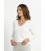 Pull fin avec angora et laine, col V-1