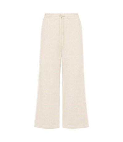 Womens/ladies Fleece Side Stripe Wide Leg Joggers Stone I Saw It First