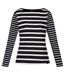 Regatta Womens/Ladies Farida Striped Long-Sleeved T-Shirt (Black/Snow White) - UTRG8449