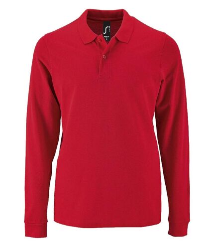 Polos manches longues - Homme - 02087 - rouge