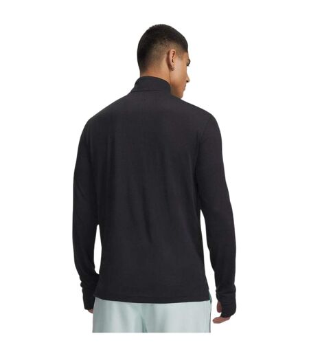 Mens Velociti Quarter Zip Fitted Long-sleeved Top Black Reflective Black Under Armour