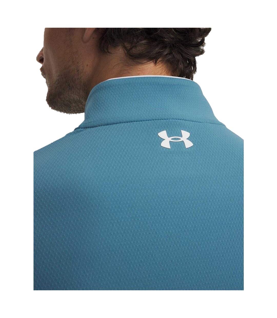 Mens Matchplay Quarter Zip Fleece Top Blue White Under Armour-3