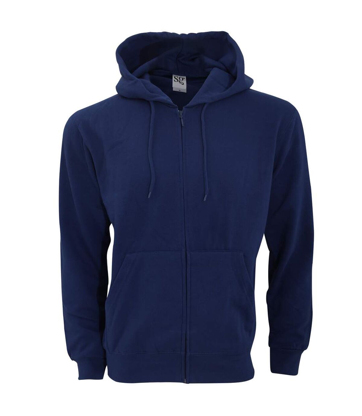 SG - Sweatshirt uni à capuche et fermeture zippée - Homme (Bleu marine) - UTBC1075
