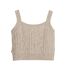 Womens/ladies Cable Knit Cropped Tank Top Oatmeal Heather Levis-2