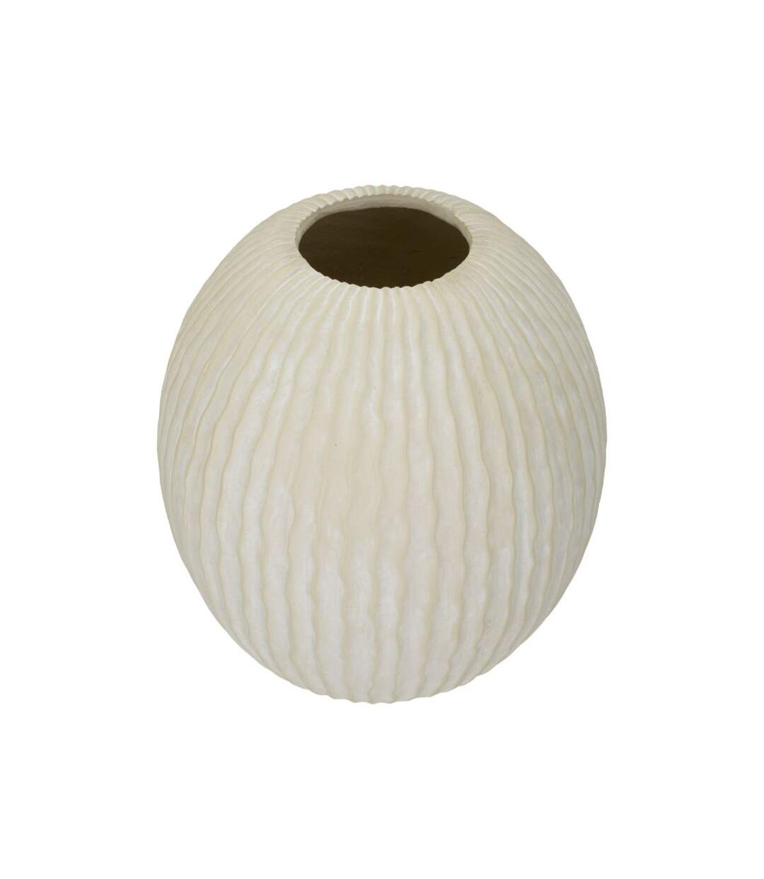 Vase Design Rainuré Icicle 38cm Crème-2