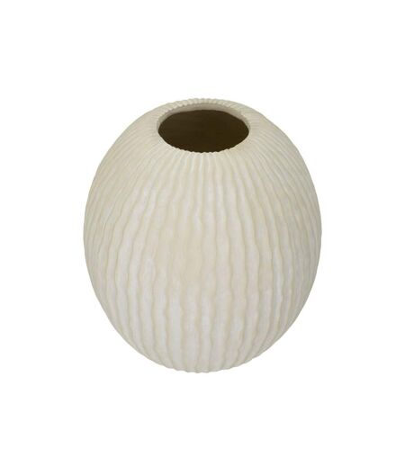Vase Design Rainuré Icicle 38cm Crème