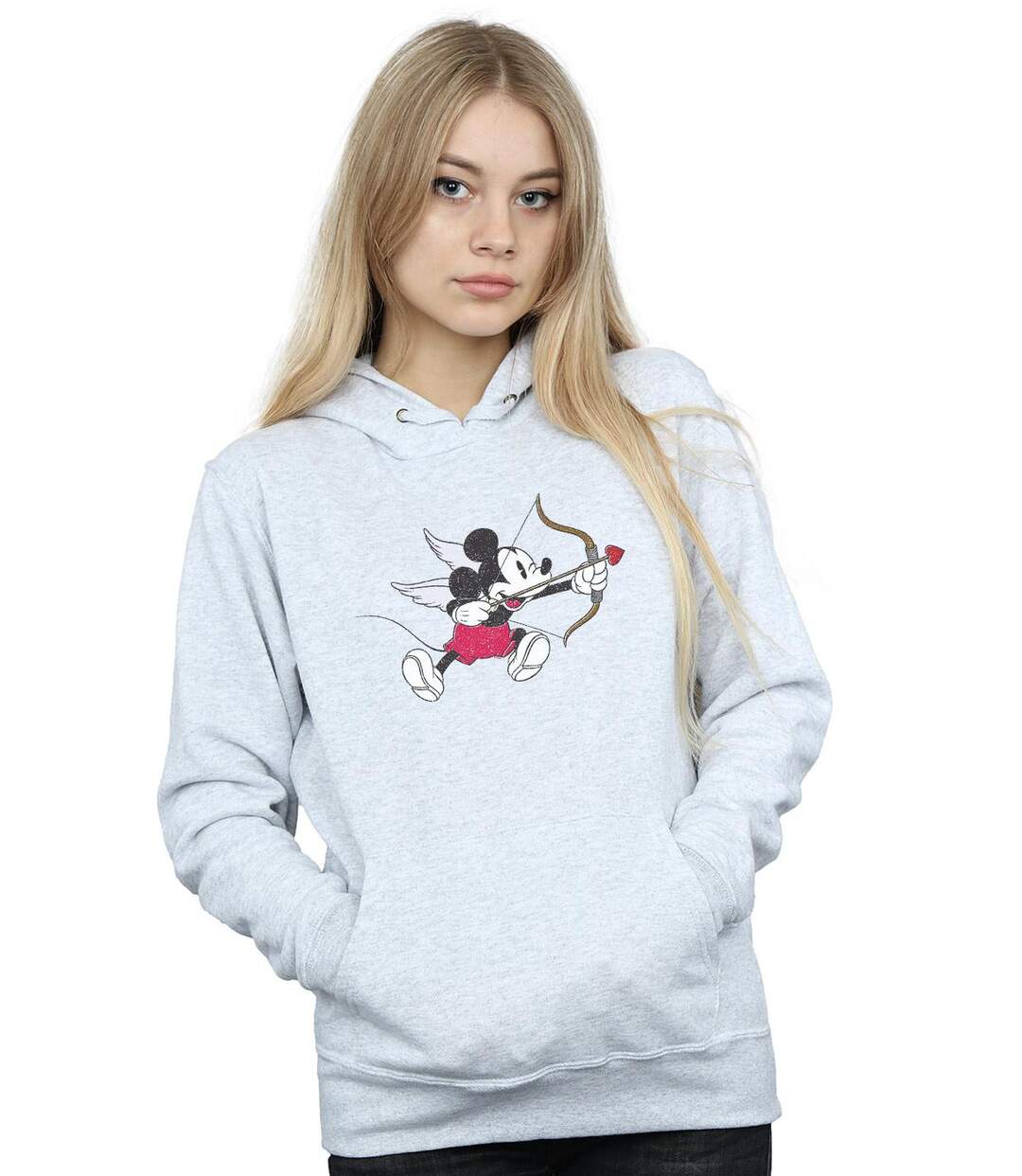 Disney - Sweat à capuche MICKEY MOUSE LOVE CHERUB - Femme (Gris chiné) - UTBI11075-2