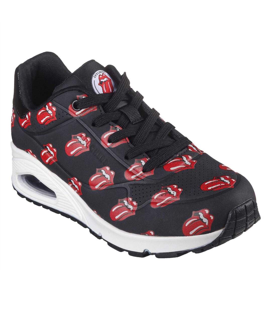 Baskets Motif/style Logo Répété Femme Noir Rouge The Rolling Stones-1
