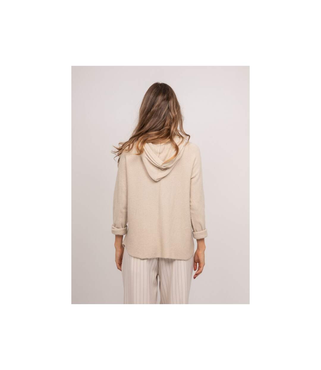 Pull capuche maille douce mélangée à l'alpaga KATTEM - Dona X Lisa-2