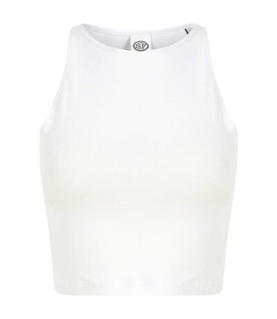 SF Womens/Ladies Crop Top (White) - UTRW7949