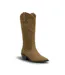OZABI Bottes Santiag Femme Haute Tige Suédine Talon Bloc 4 cm Bout Pointu-1
