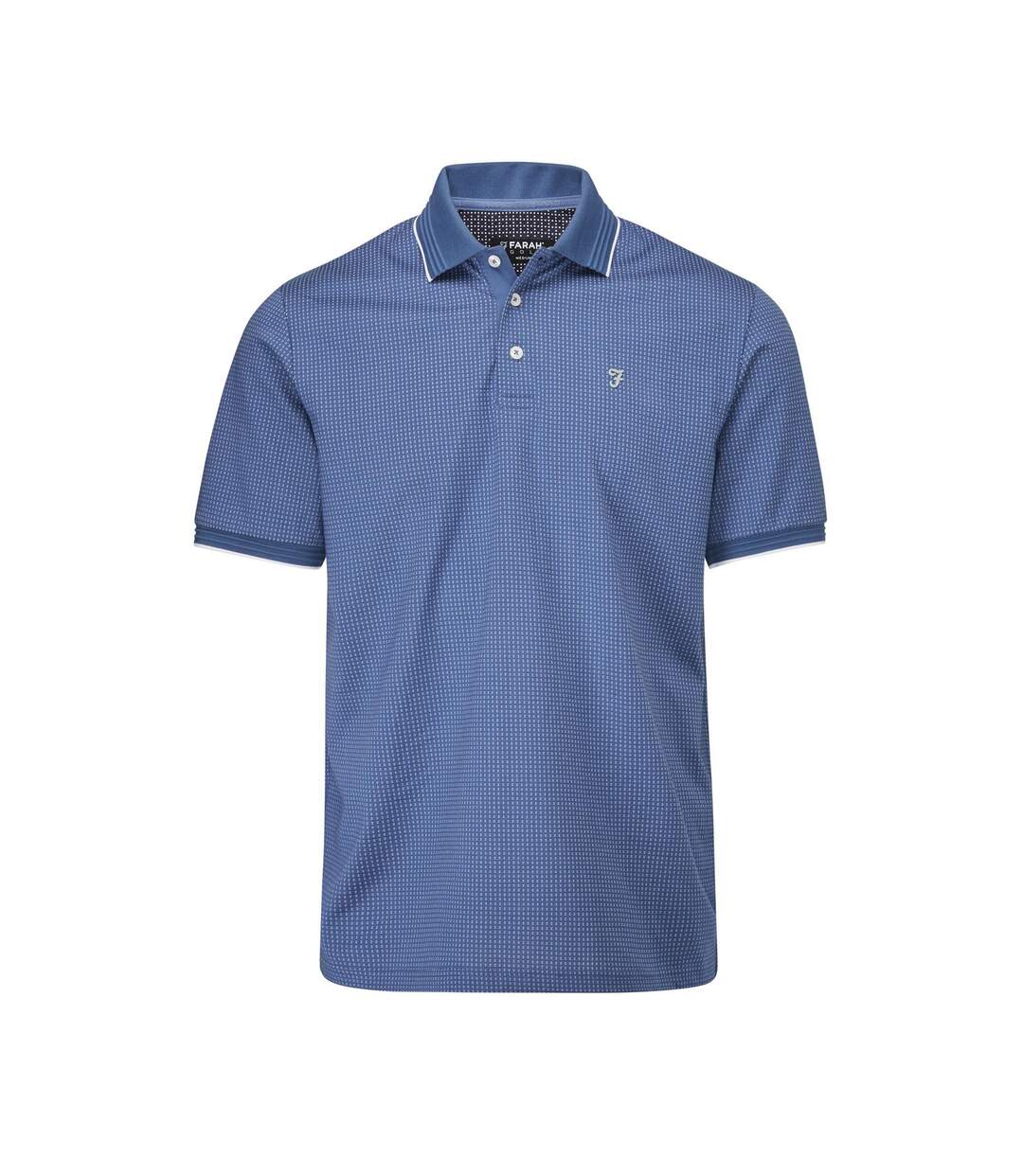 Mens ferris polo shirt dusky blue/white Farah-1