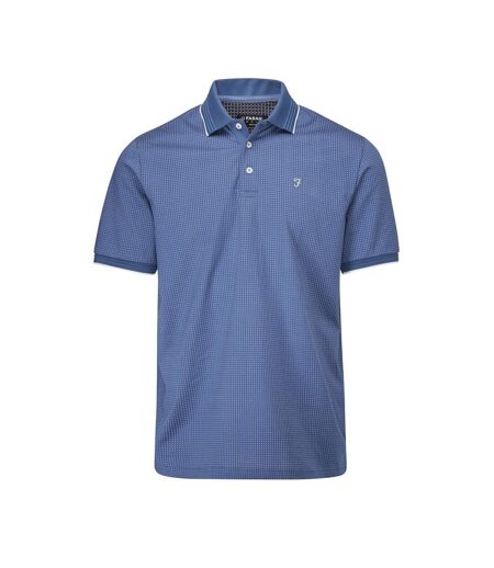 Mens ferris polo shirt dusky blue/white Farah