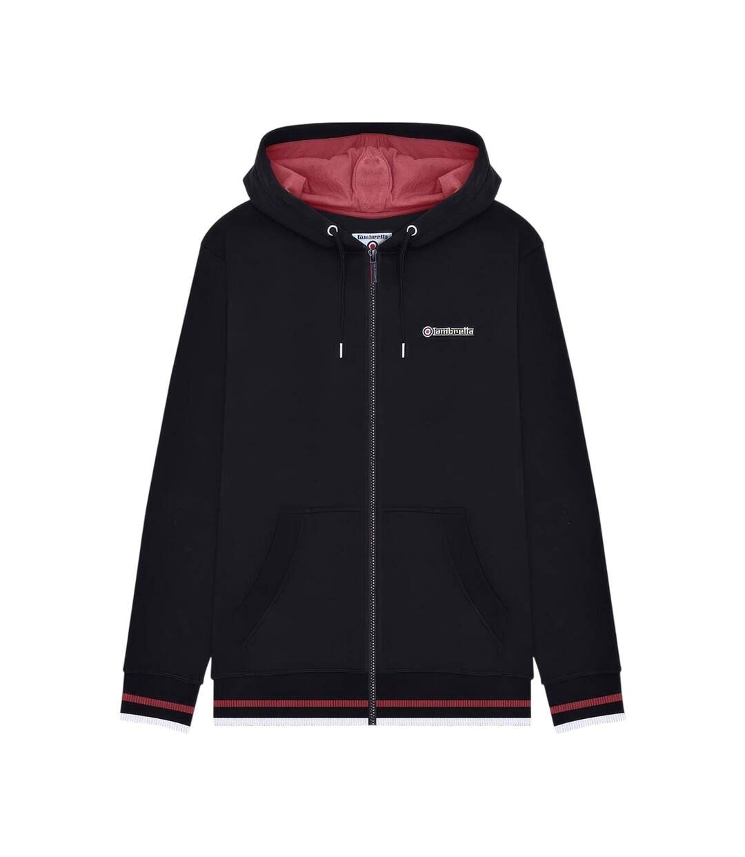 Mens Hooded Sweat Jacket Black Lambretta-1