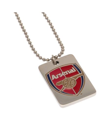 Arsenal FC Enamel Crest Dog Tag And Chain (Silver) (One Size) - UTBS4273