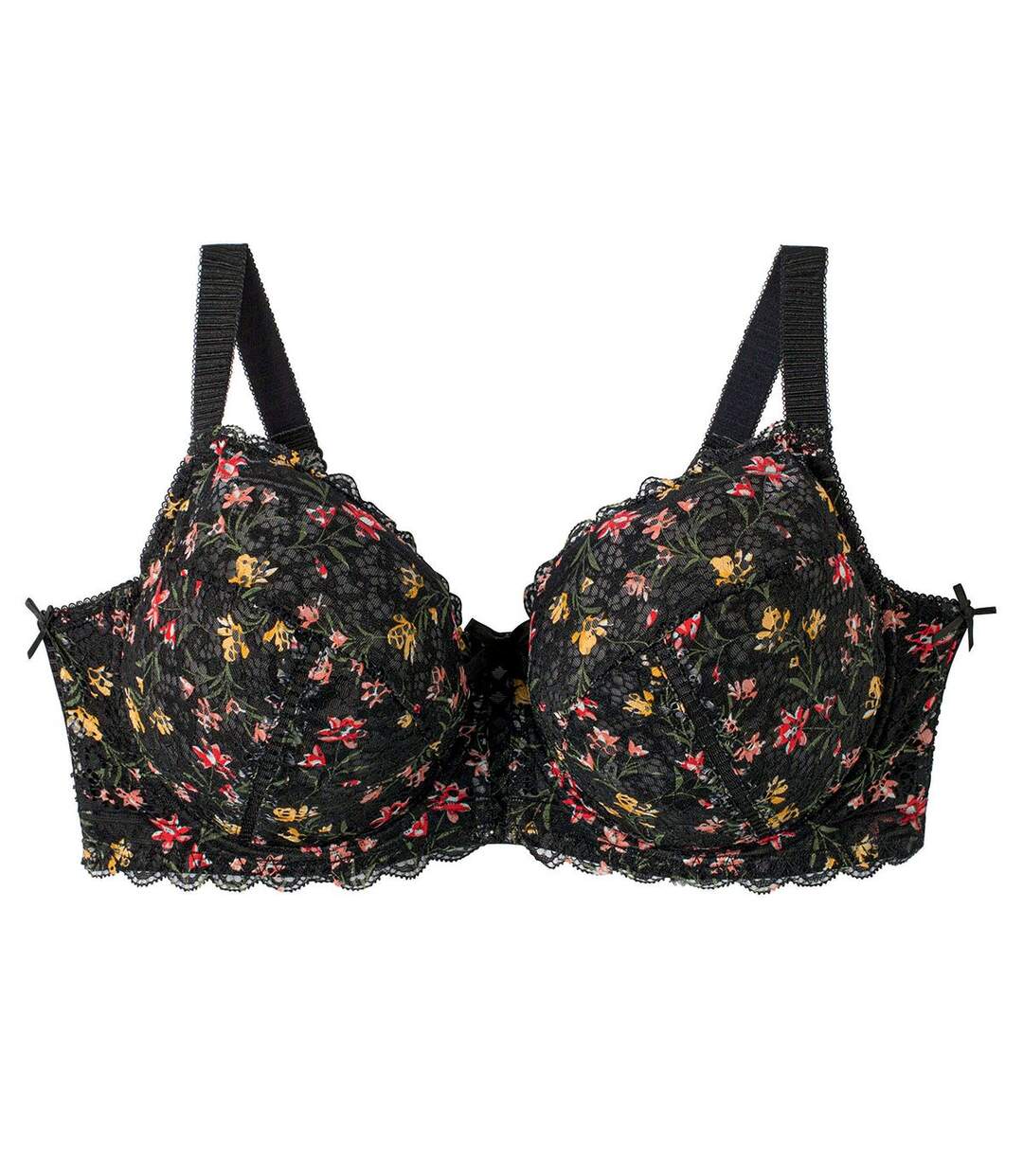 Soutien-gorge à armatures grand maintien noir/rouge Elena-1