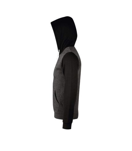 SOLS Silver Unisex Full Zip Hooded Sweatshirt / Hoodie (Charcoal Marl) - UTPC342