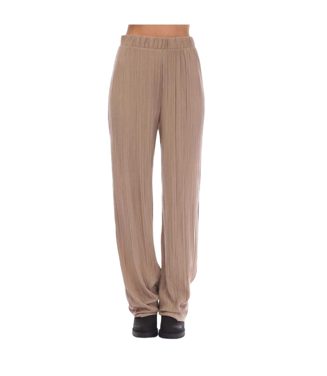 Womens/ladies Plisse Wide Leg Trousers Mink Vero Moda-1