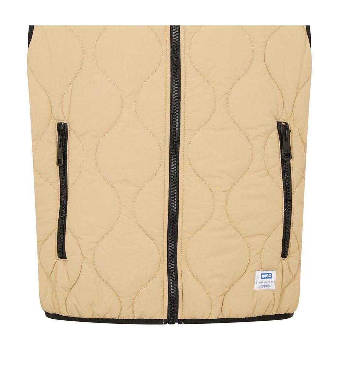 Veste Sans Manches Sans Manches Homme Beige Hugo-3
