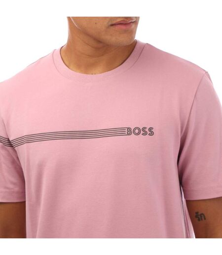 T-shirt Style À Rayures Homme Violet Boss