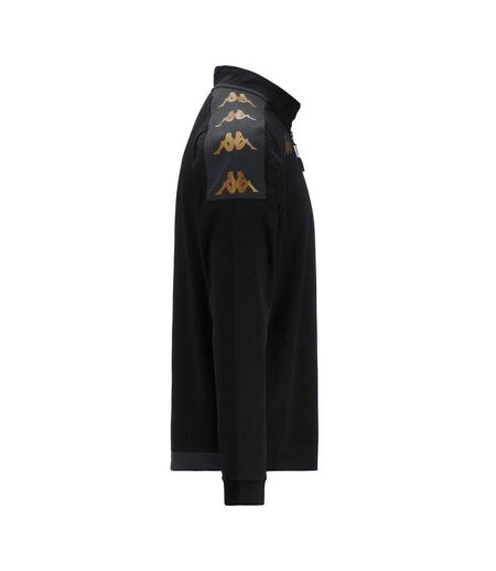 Sweat 1/4 de zip noir homme kappa gassolo