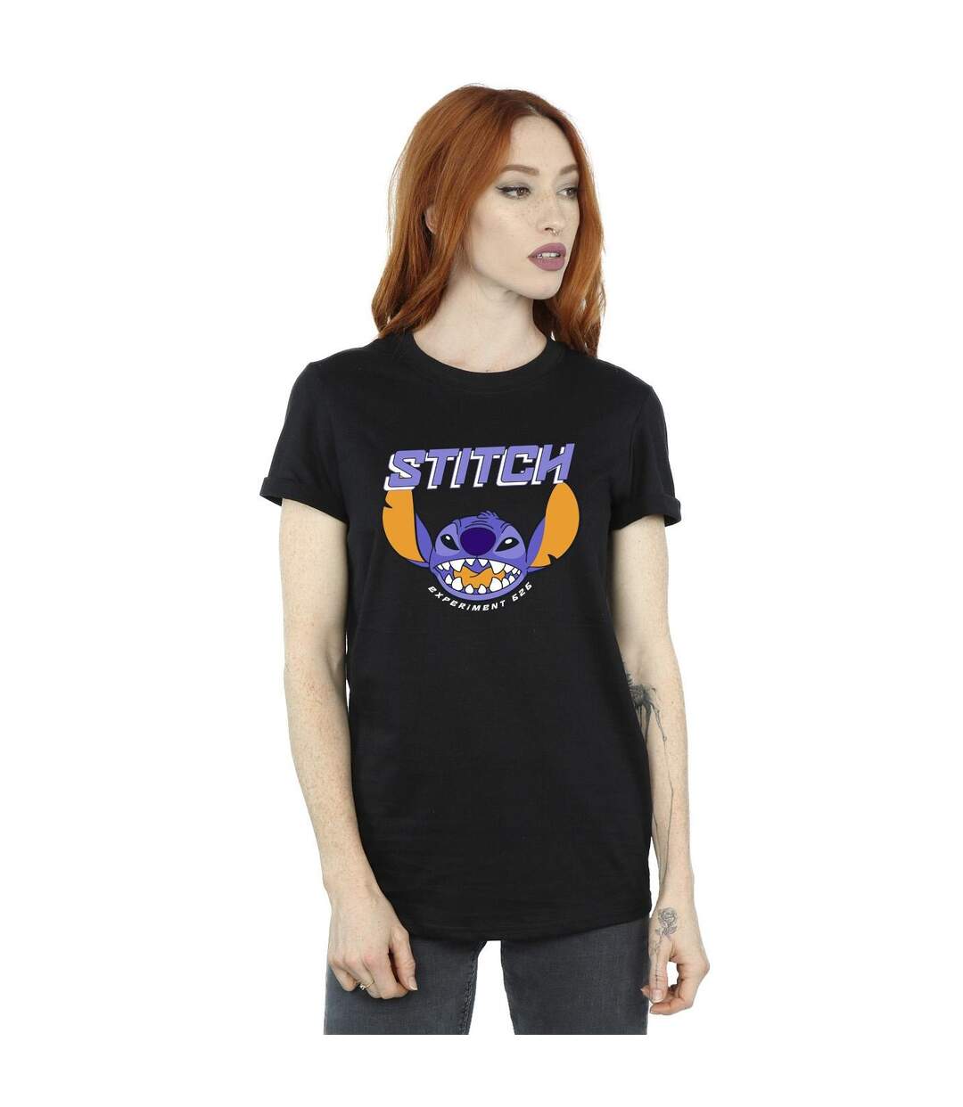 Disney Womens/Ladies Lilo And Stitch T-Shirt Boyfriend en coton violet (Noir) - UTBI29901-1