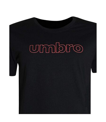 Mens Linear Crew Neck T-shirt Black Umbro