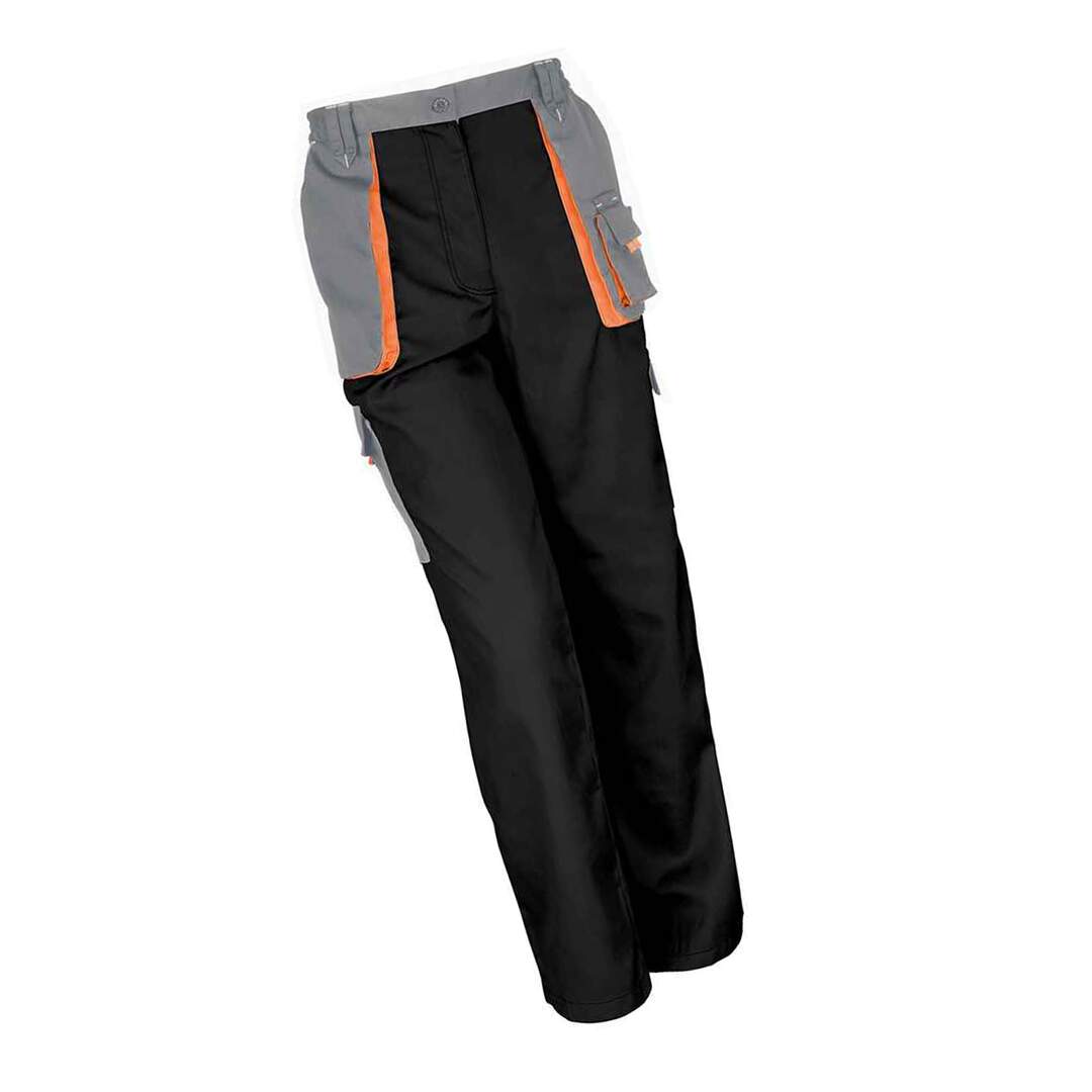 Unisex adult lite work trousers black/grey/orange WORK-GUARD by Result-2