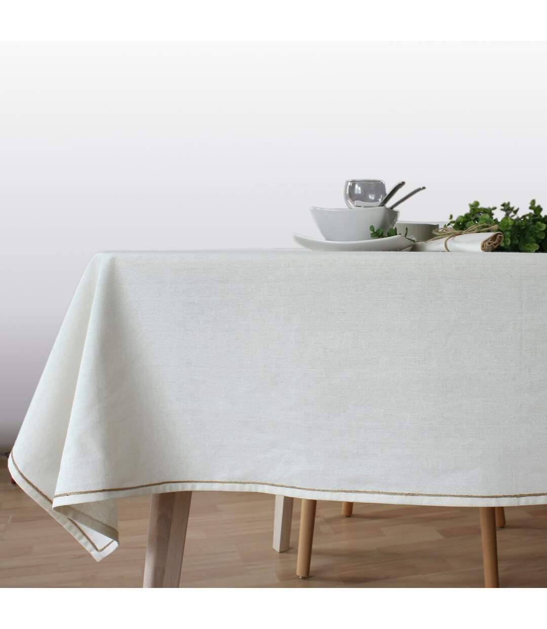 Nappe de Table Uni Lina 140x300cm Écru-2