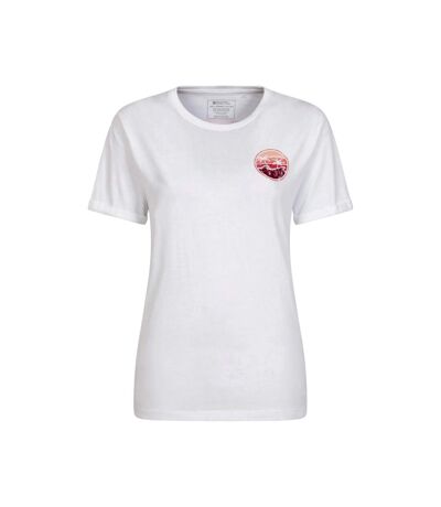 Mountain Warehouse Womens/Ladies Palm Wave Natural Cotton Loose Fit T-Shirt (White) - UTMW3048