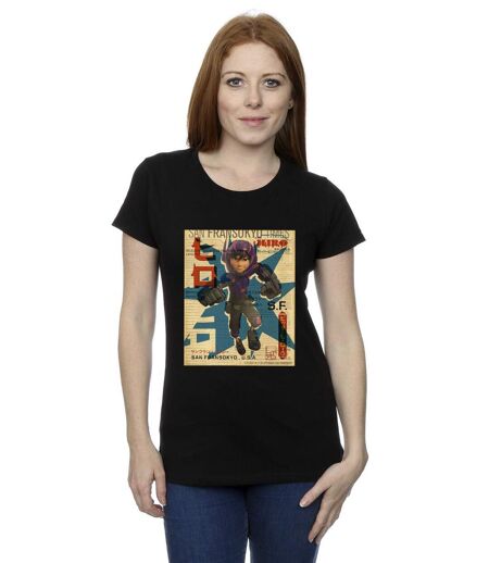 Disney - T-shirt BIG HERO BAYMAX HIRO NEWSPAPER - Femme (Noir) - UTBI13077